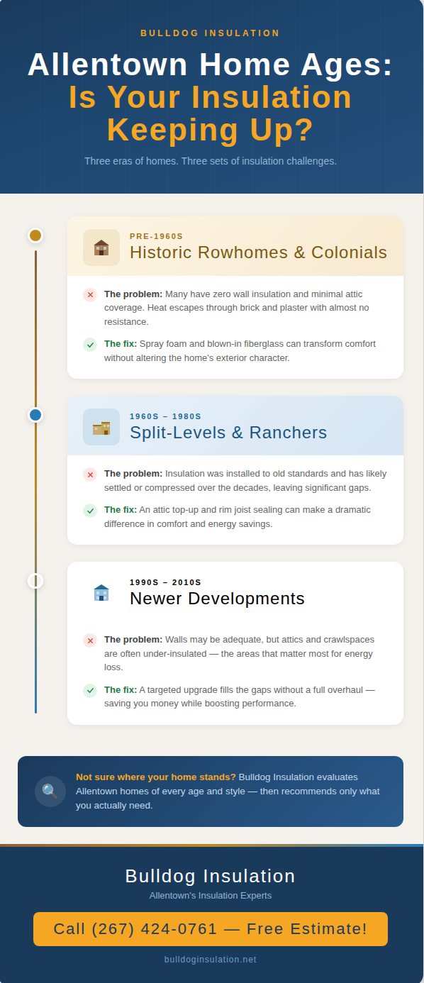 An infographic illustrating how insulation works in Allentown, PA homes.