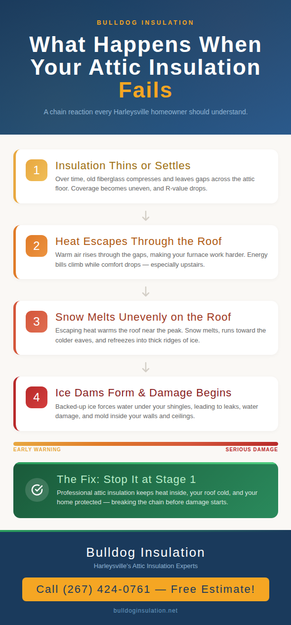 An infographic illustrating what happens when your attic insulation fails.
